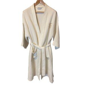 Bernard Robes Sands Plaza Club White Waffle Texture Belted Robe